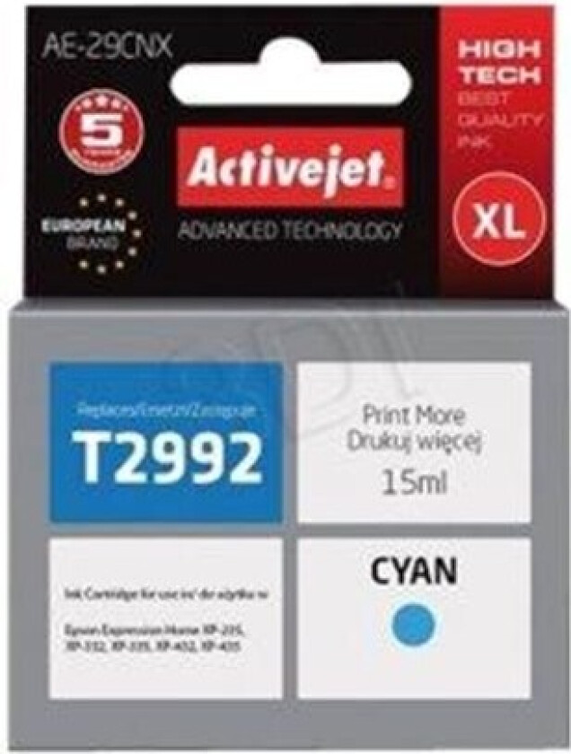 Supreme AE-29CNX - XL - cyan - ink cartridge (alternative for: Epson T2992) - Blekkpatron Blå