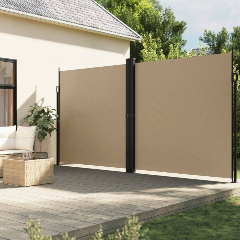 Uttrekkbar sidemarkise beige 220x1000 cm