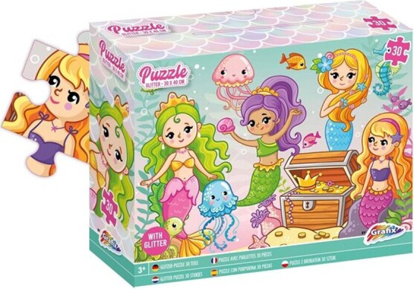 Glitter Puzzle Unicorn 30pcs. Assorted Gulv