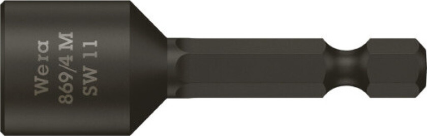 WERA 869/4 M pipenøkkelinnsatser, magnetiske, 11 x 50 mm