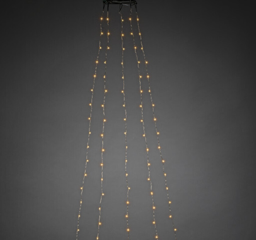 Juletrelys 180cm 5x36 rav LED. APP -kontroll sølvfarget kabel 14V / IP20