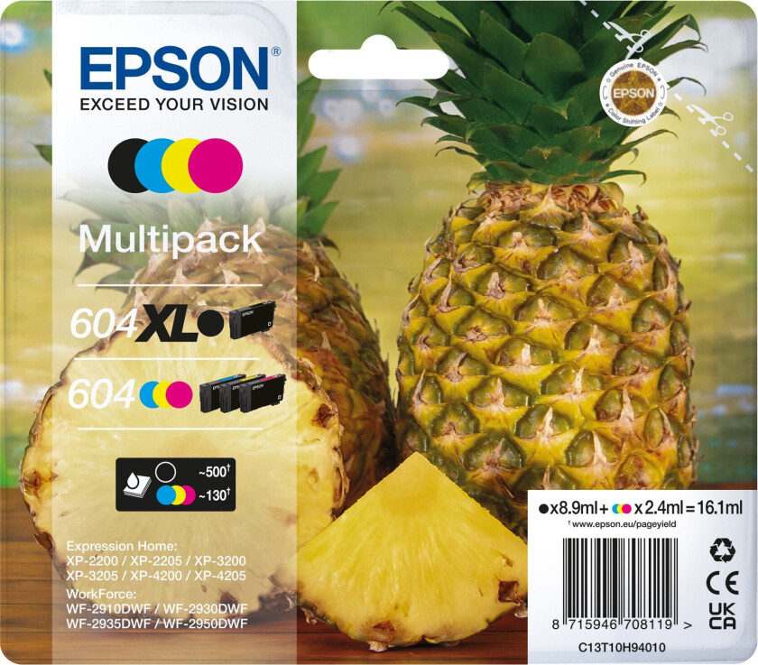 60 - 4-pack - XL - black yellow cyan magenta - original - ink cartridge - Blekkpatron Blå