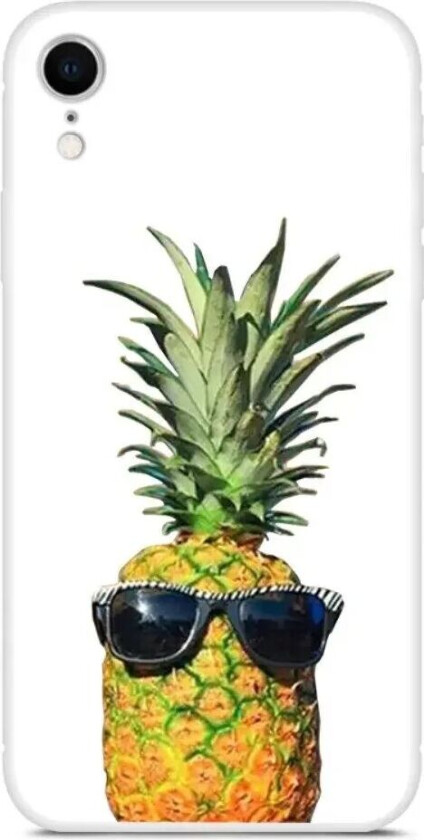 iPhone XR Fleksibelt Plast Deksel m. Trykk - Ananas