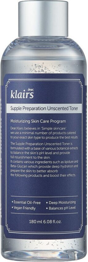 Supple Preparation Unscented Toner, 180 ml