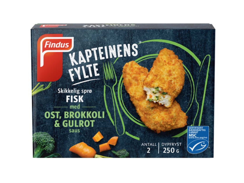 Findus Kapteins Fylte Torsk Ost/Brokkoli/Gulrøtter