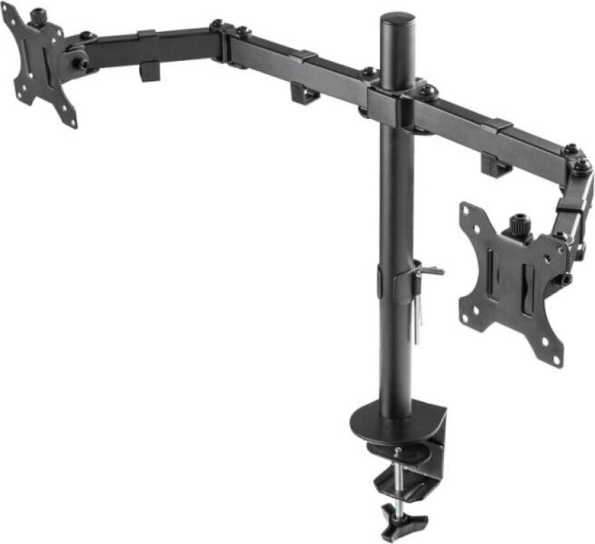 Bilde av Full Motion Desk Mount Arm til 2 Skjermer 13-32" - Sort (VESA 75 & 100)