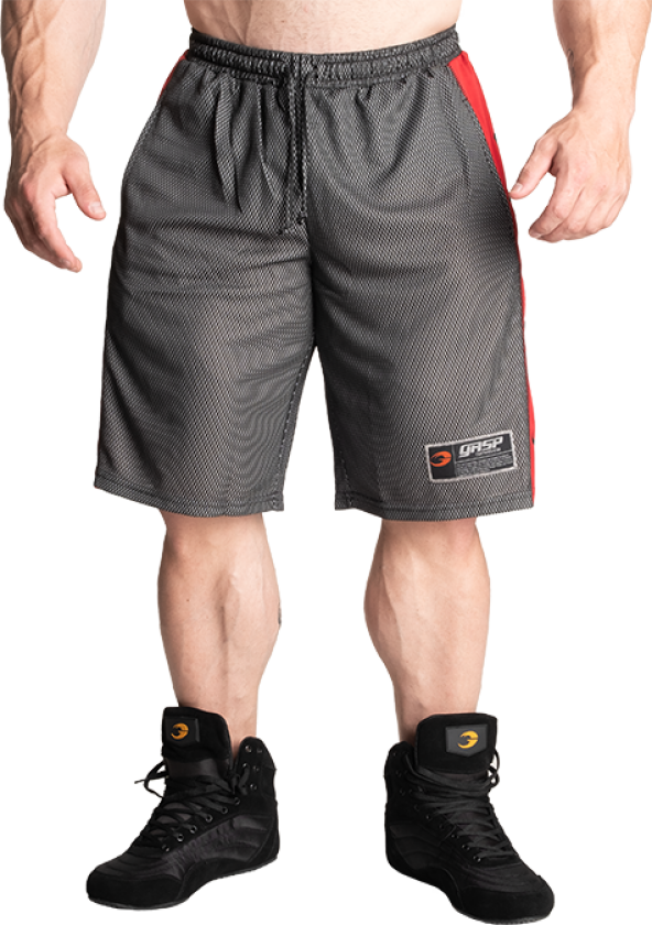 No1 Mesh Shorts, Black/Red