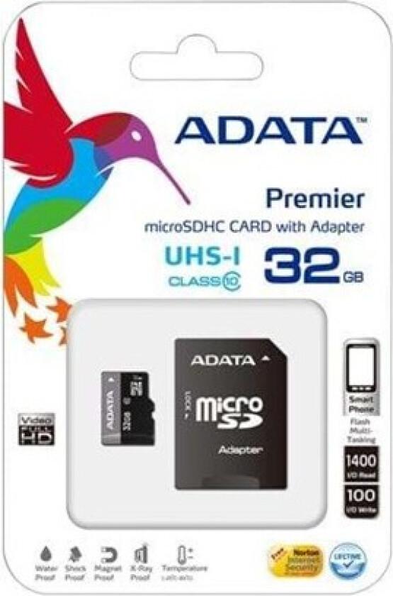 Mikro-SD Minnekort med Adapter Adata CLASS10 32 GB