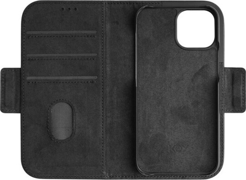iPhone 13 Mini Nordfjord Slim Magnet Wallet Kunstskinn Flipdeksel - Svart