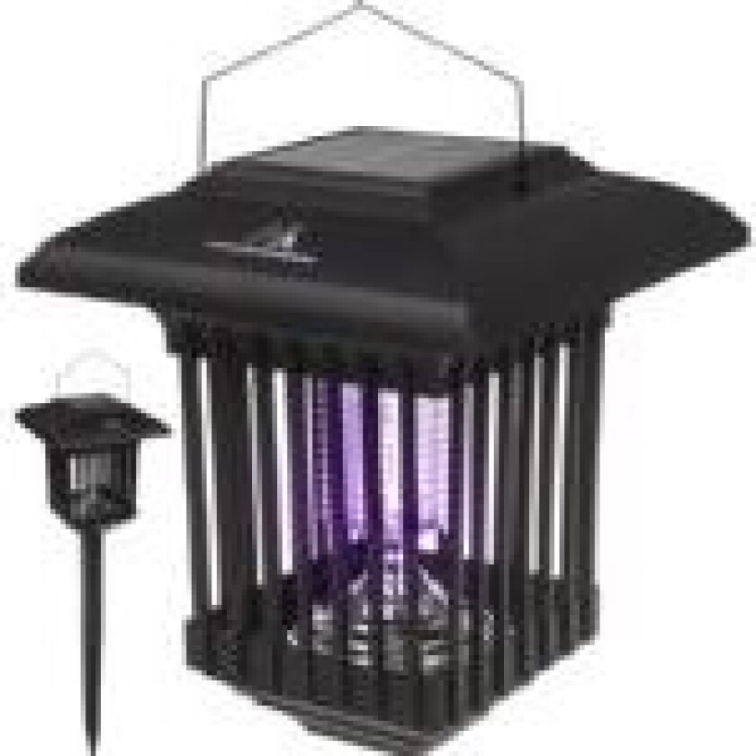 MCE448 2-i-1 dekorativ solcellelampe med UV-lys Insektfelle Myggmorderlampe 2 moduser IP44 utendørs