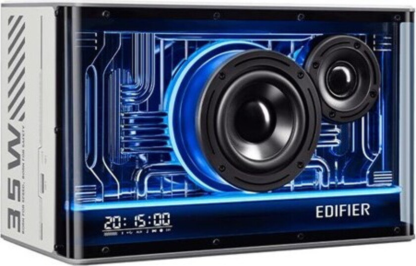 QD35 Tabletop Bluetooth Speaker with GaN charger - White