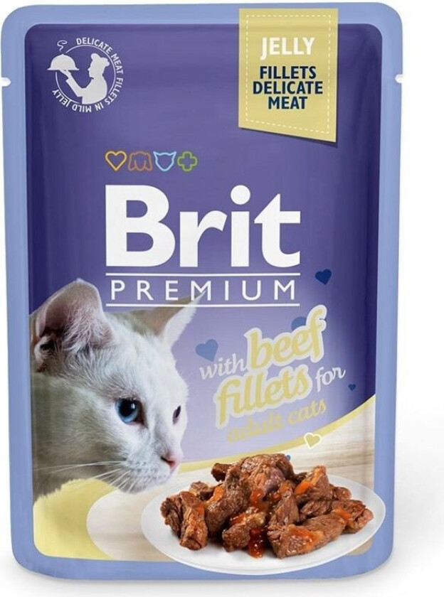 Brit Premium Pouches Fillets in Jelly with Beef