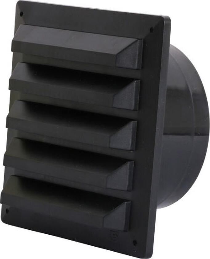 117144 Ventilrist for Ø100 mm kanal, med stuss Svart