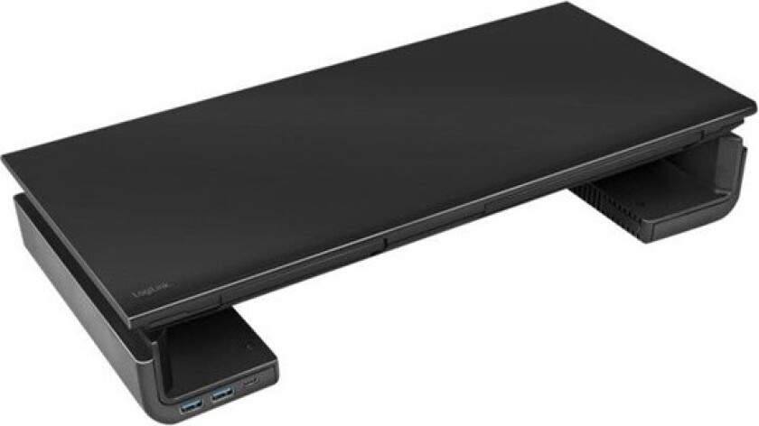 Ergonomic tabletop monitor riser 420-520 mm long 2x USB 3.0 1x USB-C 25 kg