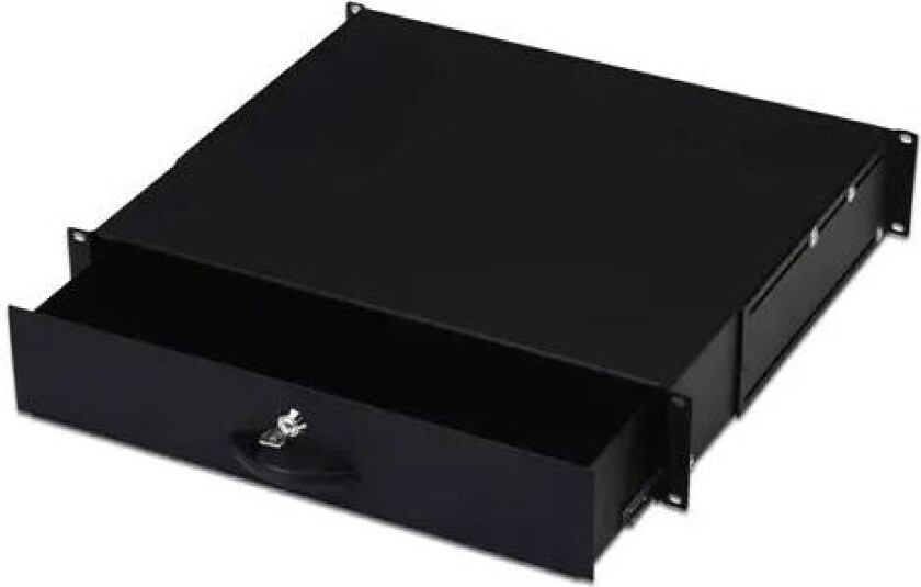 Digitus 19" 2u Lockable Drawer - Depth 483mm - Black