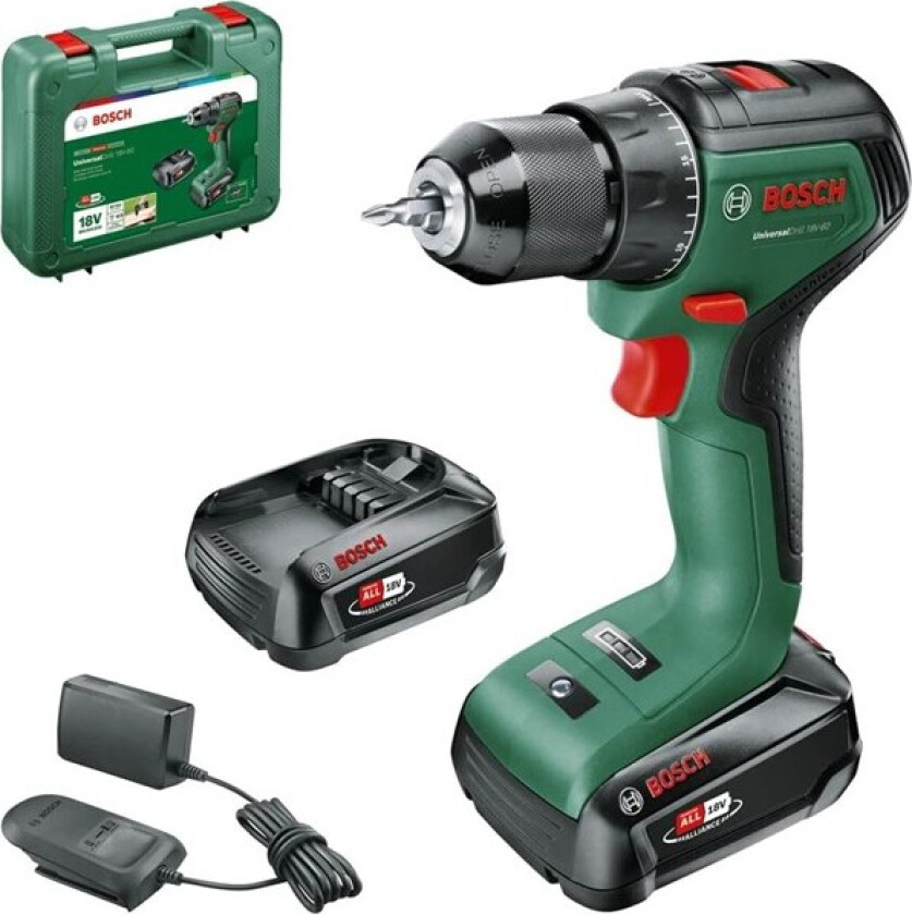 Cordless Drill Driver UniversalDrill 18V-60 2X2.0AH