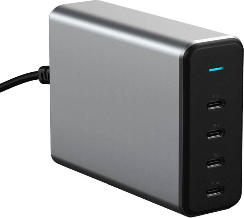 165 Watt Usb-c 4-port Pd Gan-lader Romgrå