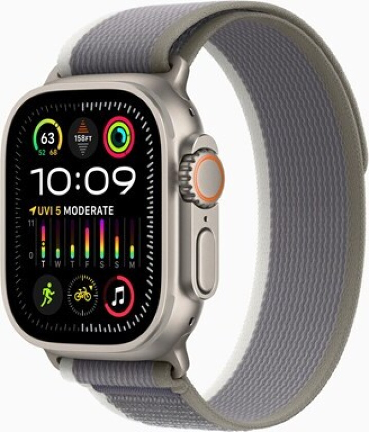 Watch Ultra 2 GPS + Cellular 49mm - Titanium Case with Green/Grey Trail Loop - M/L