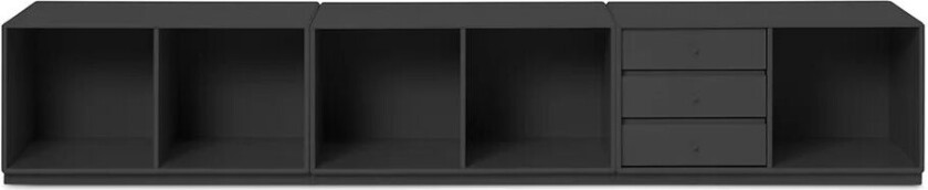 Rest hyllemodul Anthracite 04 sokkel, 3 skuffer