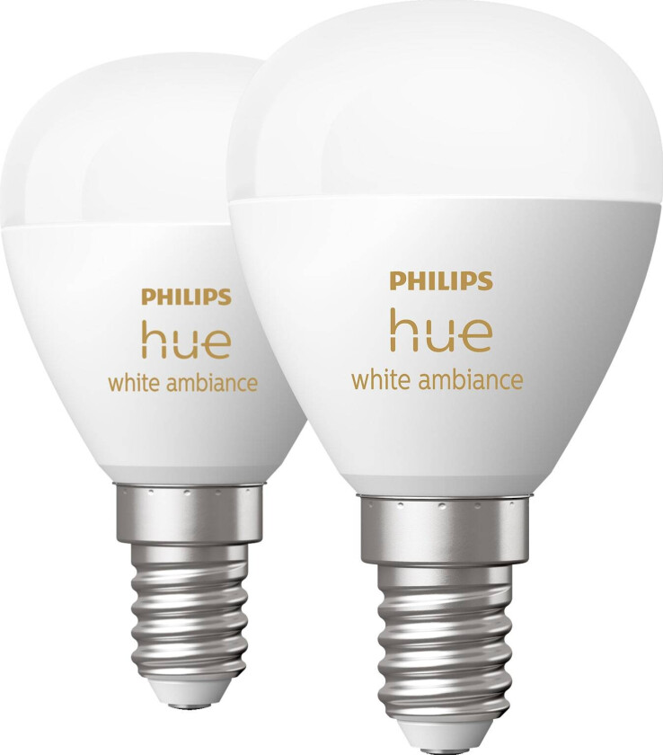 Hue P45 E14 lyspære 5,1W 2200-6500K White Ambiance - 2 pakning