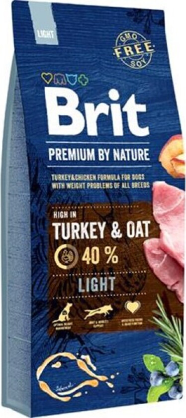 Brit Premium By Nature Dog Light Turkey & Oat (15 kg)