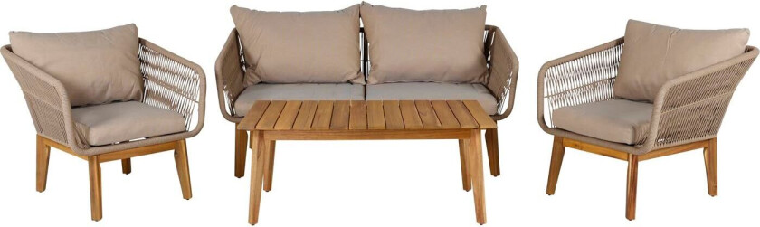 Chania hagesett 4 deler natur, beige.