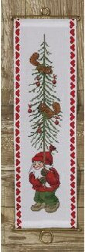 Bilde av Broderikit Julekalender Nisse m/træ 12x39cm