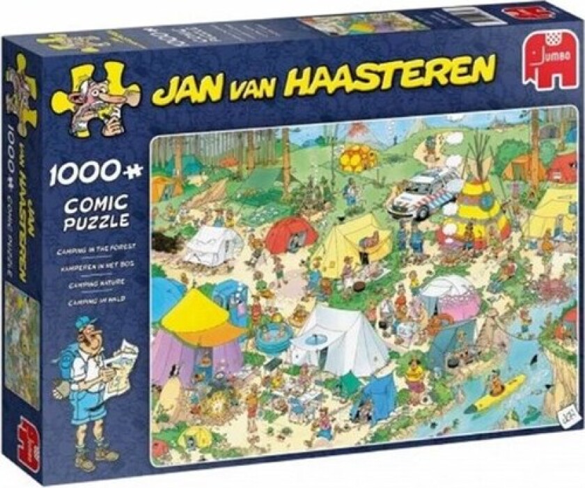 Jan van Haasteren Camping in the Forest 1000 pcs, 1000 stykker, Komikk, 12 år