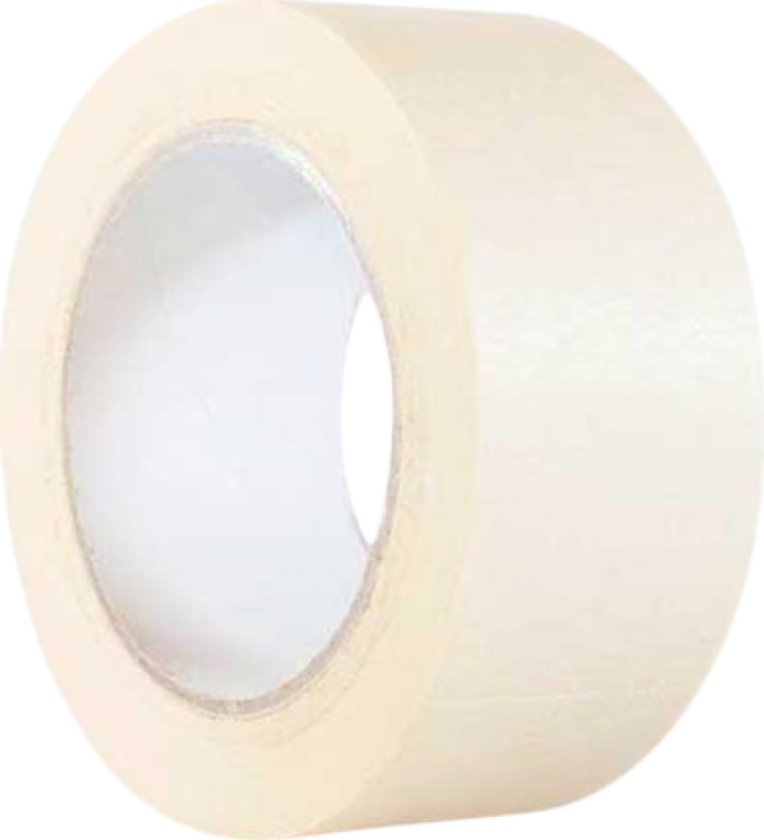 Maskeringstape, 50 mm x 50 m, hvit gul