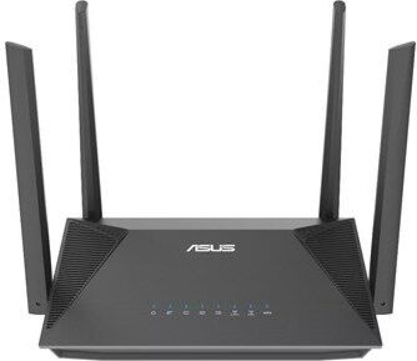 Asus RT-AX52 AX1800 AiMesh, Wi-Fi 6 (802.11ax), Dobbelbånd (2.4 GHz / 5 GHz), Ethernet/bredbåndsforbindelse, Sort, Frittstående router