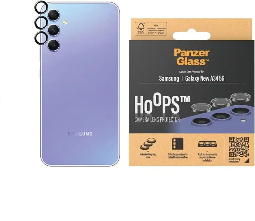 PanzerGlass Galaxy A35 Linsebeskyttelse Hoops Svart