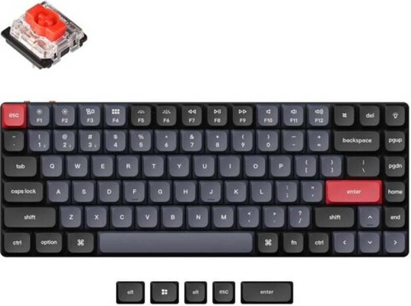 K3 Pro Qmk/via Lp Red Kablet, Trådløs Nordisk Tastatur