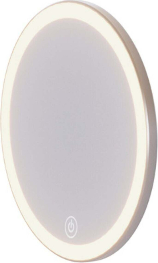 Handy sminkespeil med lys, Ø18 cm, krom