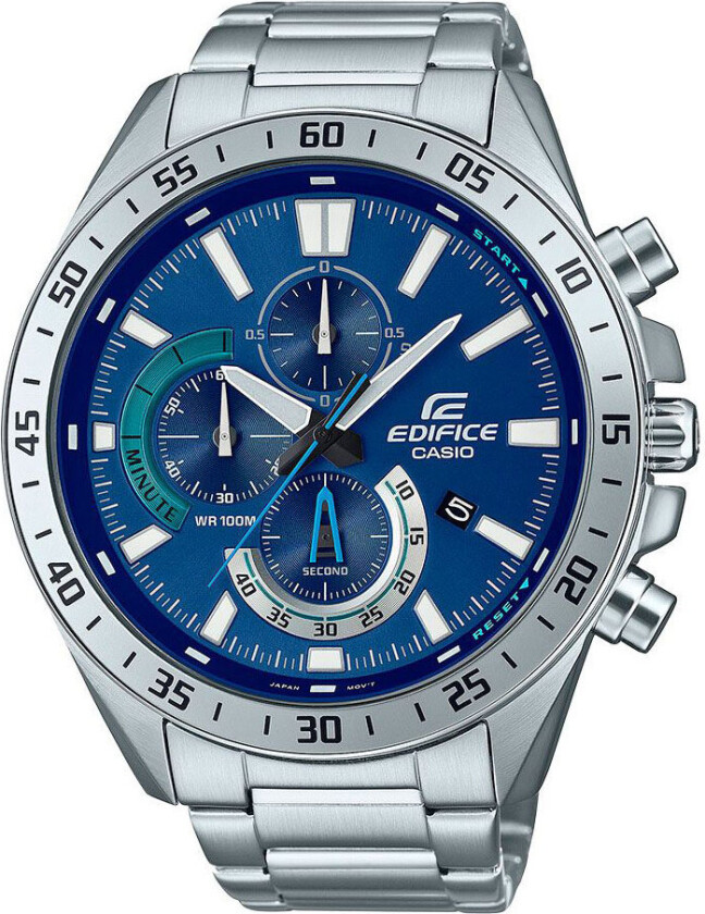 Edifice EFV-620D-2AVUEF - Kvarts - Sølv - Herreklokker - Rustfritt stål - ledd m/pin - Mineral