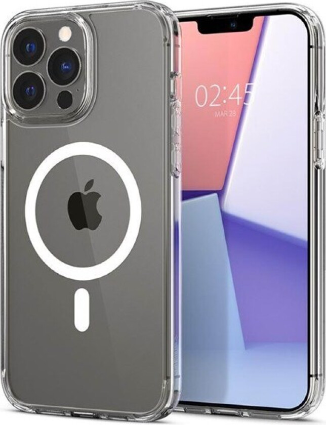iPhone 13 Pro Max Ultra Hybrid Deksel - MagSafe Kompatibel - Gjennomsiktig / Hvit