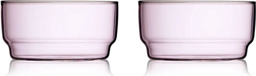 Lyngby glas Torino skål 12 cm 2 stk rosa