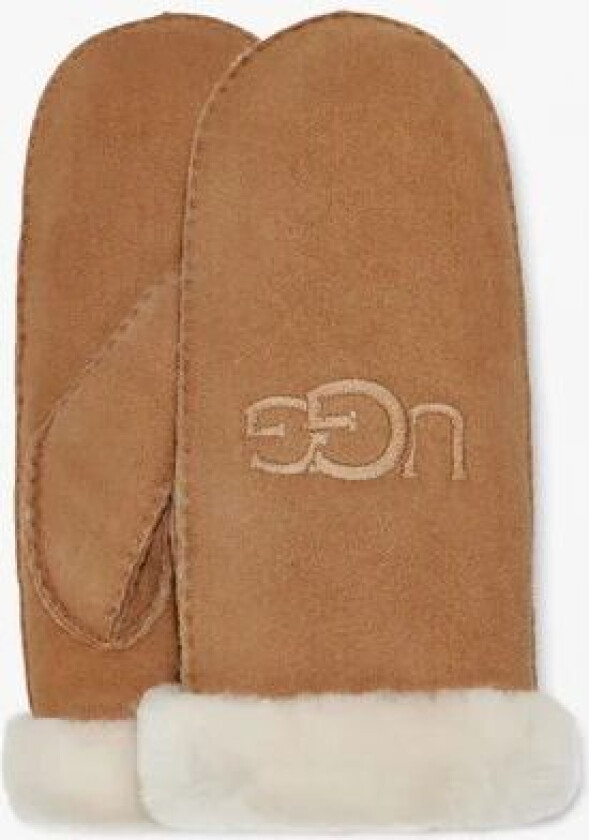 Bilde av Ugg W Sheepskin Embroidered Mitten - Chestnut L/XL