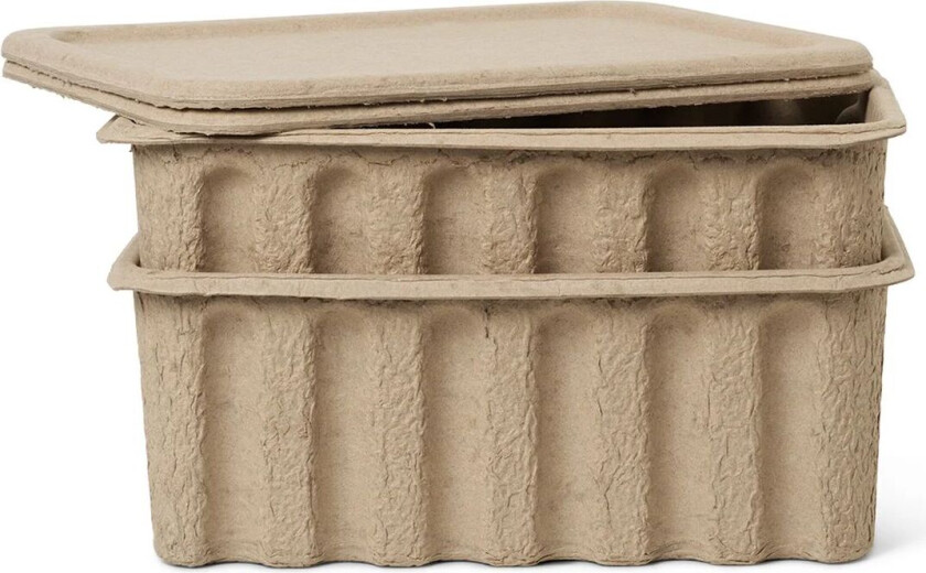 Bilde av Ferm oppbevaringseske papir med lokk 2-pakning Brun