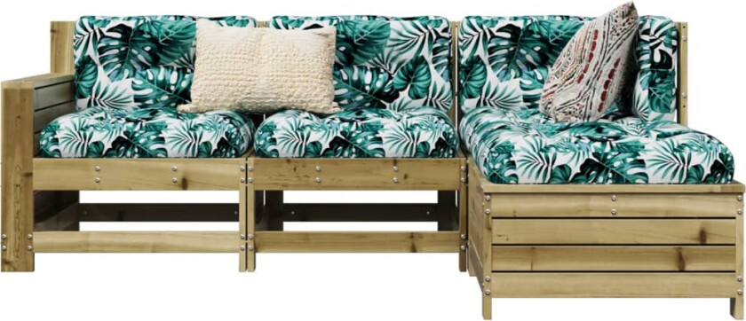 Hagesofasett 4 deler impregnert furu