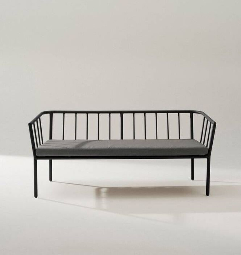 utesofa 2-seter Black mdf / metall