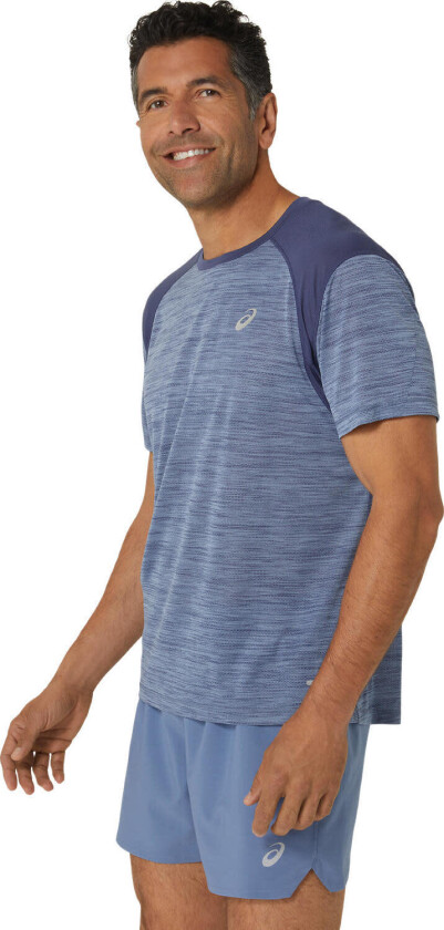 Asics Men's Road Short Sleeve Top Denim Blue/Thunder Blue S, Denim Blue/Thunder Blue