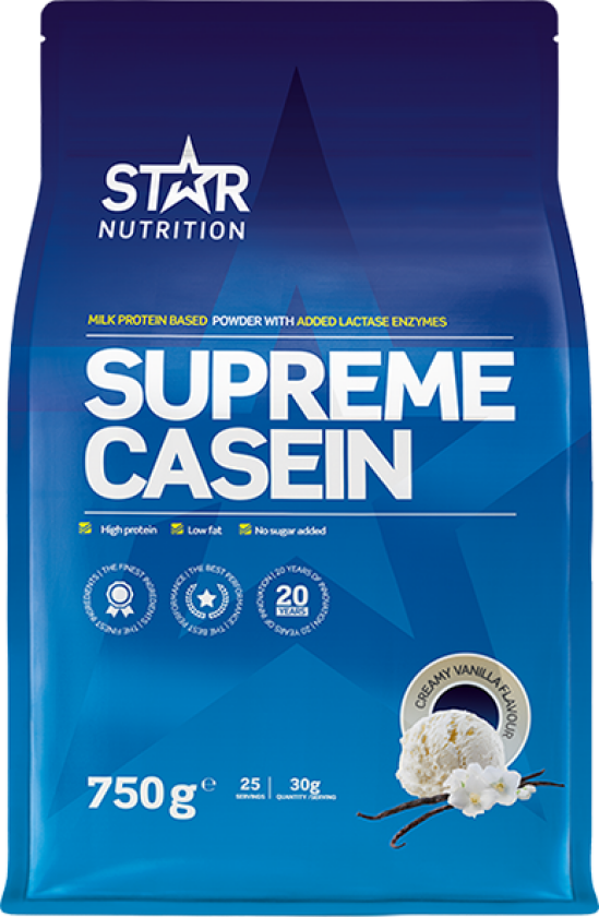 Star Nutrition Supreme Casein 750 g, proteinpulver Creamyvanilla