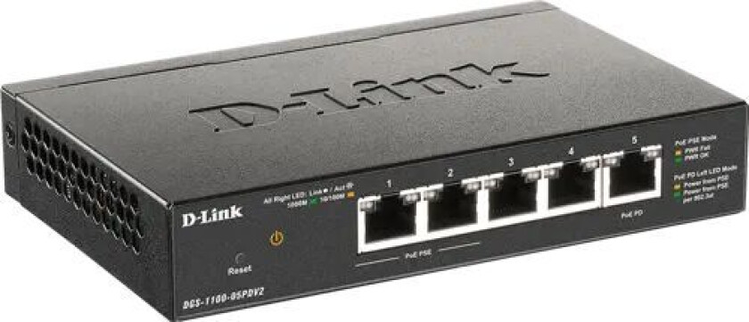 Bilde av D-link Dgs 1100 V2 5-port Smart Poe Switch 18w