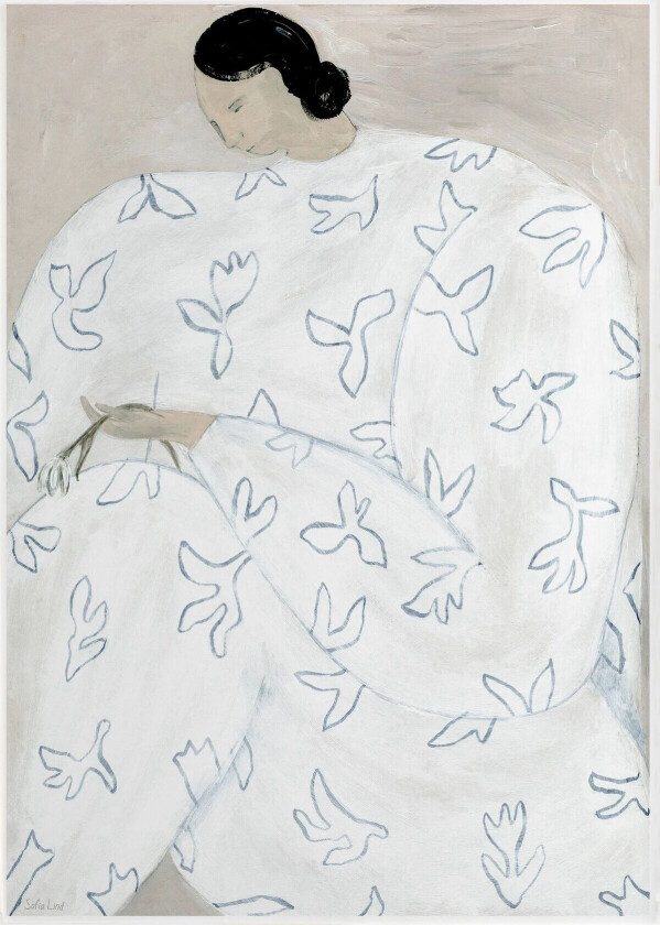 White Flower plakat 50 x 70 cm Nude