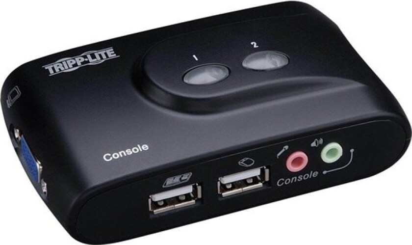 2-Port Desktop Compact USB KVM Switch with Audio & Cable Kit - KVM switch - 2 ports