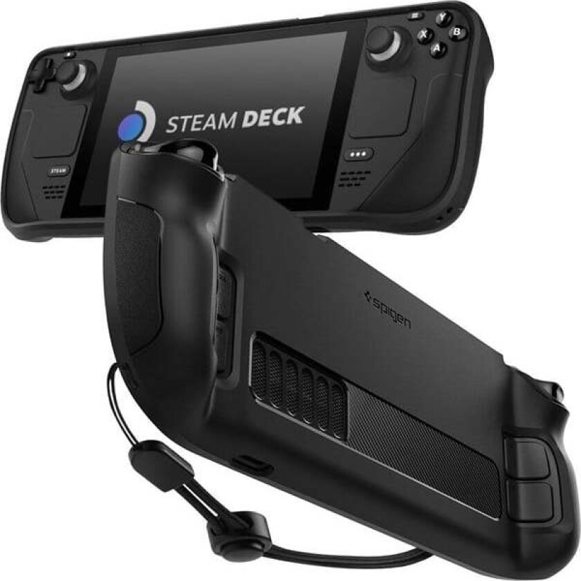 Spigen Rugged Armor, Etui, Damp, Sort, Termoplastisk polyuretan (TPU), Steam Deck