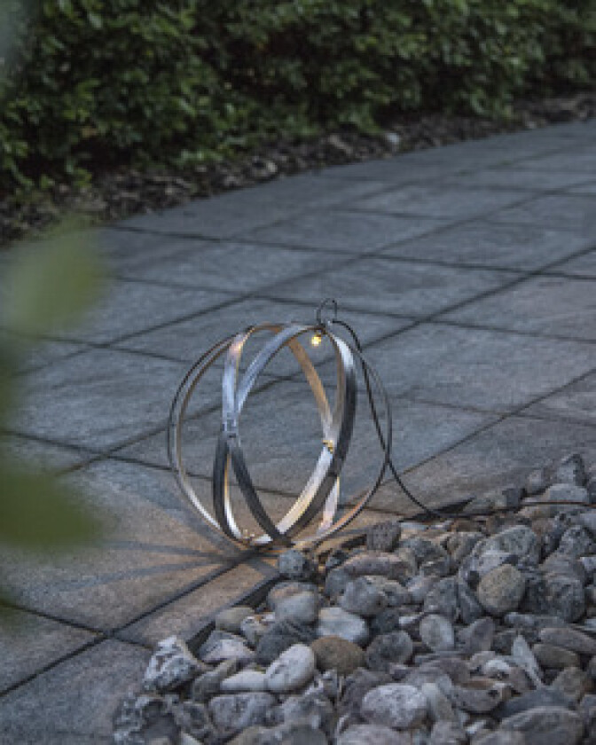 Solcellekule Astri 25 cm Sølv