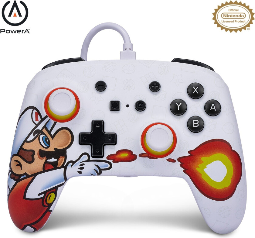 Enhanced Wired Controller for Nintendo Switch - Fireball Mario