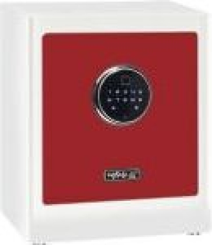 BASI mySafe Premium 350, Frittstående safe, Rød, Hvit, Elektronisk, Kode, Fingeravtrykksleser, 1 hyller, Batteri, AA