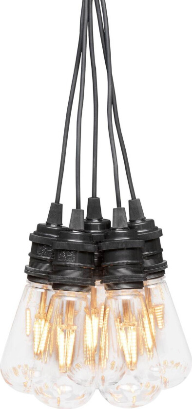 Slynge E27 10 amber utskiftbare LED svart dim 24V / IP44